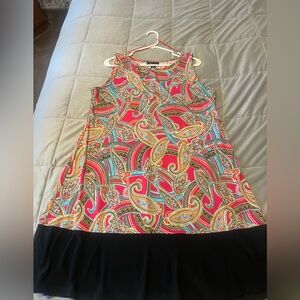 EUC Pink/Teal pattern A-line dress - Size XL